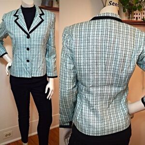 Tiffany Blue Silver glitter Tweed Blazer! Stunning